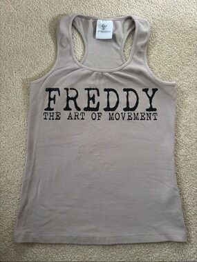 Freddy Taupe Tank Top with Black Logo
